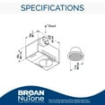 thumbnail image 2 of Broan 70 CFM 1.5 Sones 120V Bath Exhaust Fan with Recessed Light, 2 of 7