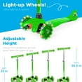 thumbnail image 3 of Best Choice Products Kids Mini Kick Scooter Toy w/ Light-Up Wheels and Height Adjustable T-Bar - Green, 3 of 8