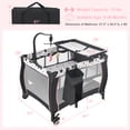 thumbnail image 2 of INFANS 3 in 1 Pack and Play, Portable Travel Baby Crib Bassinet with Detachable Mattress, Newborn Changing Table, Foldable Playpen with Carry Bag and 2 Wheels, 2 of 6