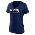 thumbnail image 2 of Women's Navy New England Patriots Primary Play V-Neck T-Shirt, 2 of 3