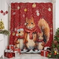 thumbnail image 2 of Red Christmas Shower Curtains for Bathroom, Squirrel Branch Ball Snowflake Watercolor Waterproof Fabric Shower Curtain for Bathroom Bathtub Decoration, Machine Washable, 60"x72", 2 of 9