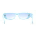 thumbnail image 4 of Pastel Pop Color Mod Narrow Rectangle Fashion Sunglasses Blue, 4 of 4