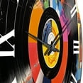 thumbnail image 3 of Designart "Retro Vibes in Colorful Vinyl III" Music Oversized Wall Clock, 3 of 5