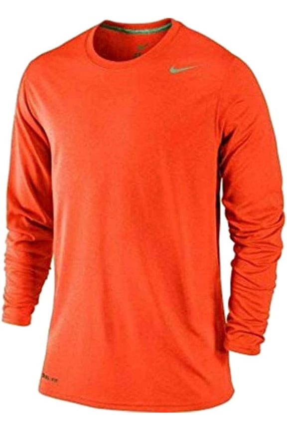 Men's Legend Long Sleeve Performance Shirt Orange 727980 888 Size XL