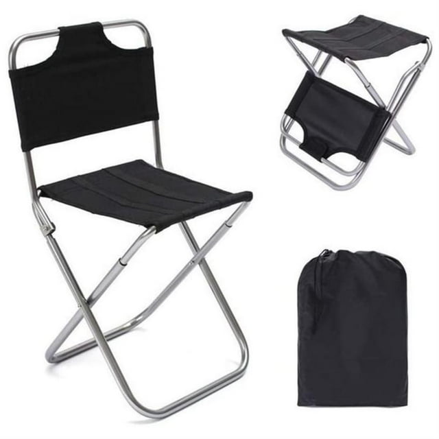 Silla de camping portátil para exteriores, multifuncional, con respaldo, plegable, taburete de pesca para viajes al aire libre, picnic, senderismo y pesca.