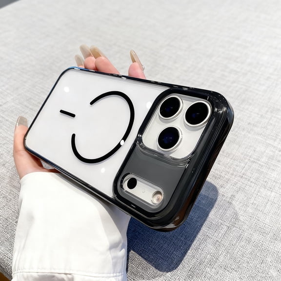 for iPhone 17 Pro Max Magnetic Clear Case with Colorful Frame Edge, Magnetic Compatible with Mag-Safe Slim Anti-Yellowing Rugged Protective Transparent Phone Cover for iPhone 17 Pro Max, Black