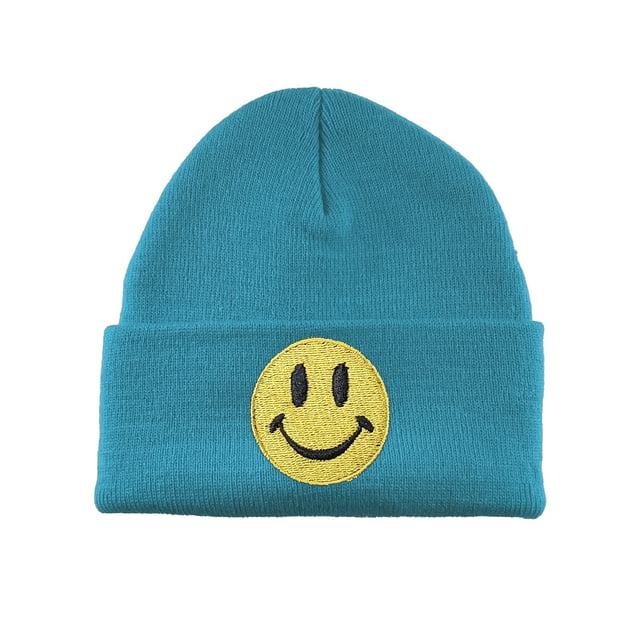 Gravity Threads Smile Face Beanie, Classic Turquoise