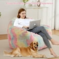thumbnail image 5 of Huloretions Bean Bag Chair with Filler,Faux Fur Bean Bag Chair with Foam Filled,Comfy Bean Bag Couch Lazy Sofa Adult Beanbag Chair for Living Room Dorm Reading Gaming, 5 of 7