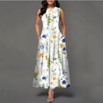thumbnail image 1 of Vestido Largo Sin Mangas Mujer Impreso Dobladillo Grande Bohemio Retro Cómodopangjing, 1 of 4