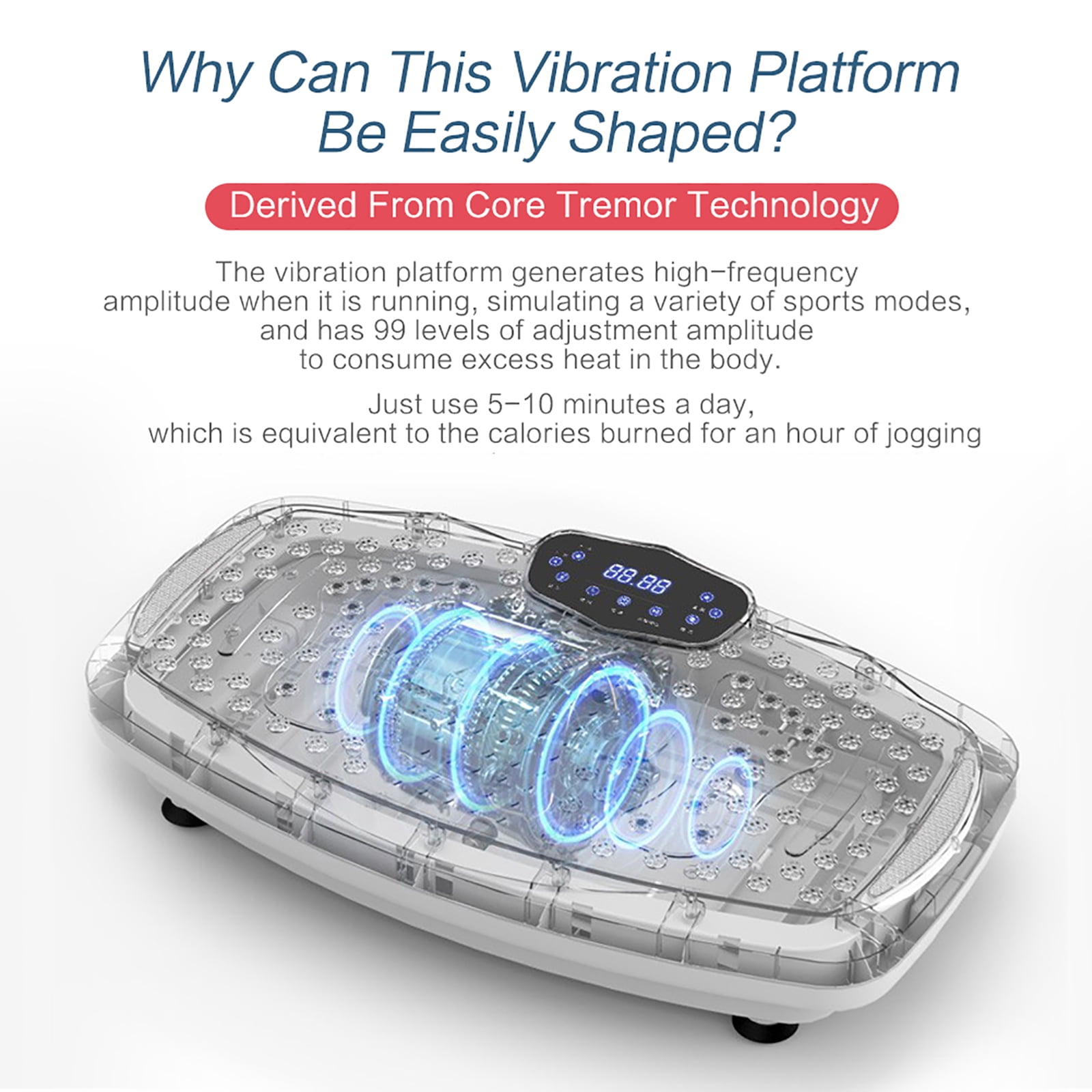 Nimto Black Vibration Plate Exercise Machine Whole Body Workout Vibration Fitness Platform for Home Fitness and Weight Loss