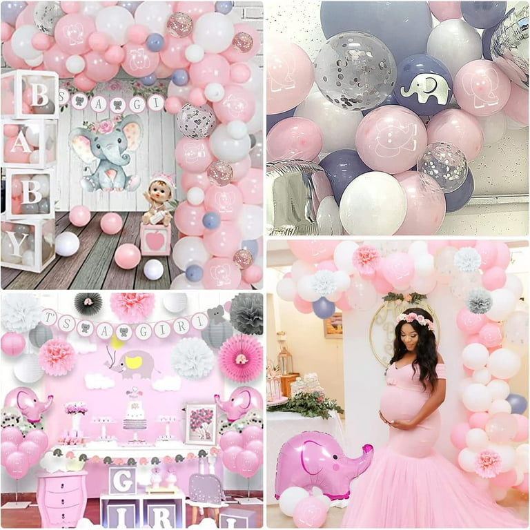 Pink Elephant Baby Shower Decorations for Girl, Elephant Baby