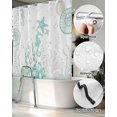 thumbnail image 5 of Split Shower Curtain for Transfer Bench, Coastal Turquoise Fabric Shower Curtains for Bathroom, Coral Starfish Jellyfish Seahorse Tub Sliding Transfer Bench Waterproof Bath Curtains 72"x84", 5 of 9