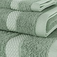 thumbnail image 2 of Beautiful by Drew Barrymore 6-Piece Dobby Bath Towel Set, 100% Cotton, Sage Green, 2 of 5
