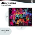 thumbnail image 4 of Stupell Industries Contemporary Vibrant Gamepad Burst Black Framed Giclee Art, 14 x 11, by Creative Studio, 4 of 8