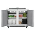 thumbnail image 3 of 36 in. Commercial Refrigerated Prep Station Cold Table, Stainless-Steel Refrigerator with 6 Pan Storage with Cover and Two Adjustable Shelves (KM-RBT-36C), 3 of 12