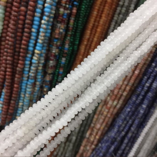 Nvzi 2 piezas de 2 * 4 mm de cuentas blancas separadas hechas a mano, accesorios de joyería de cuentas de ábaco, cuentas dispersas