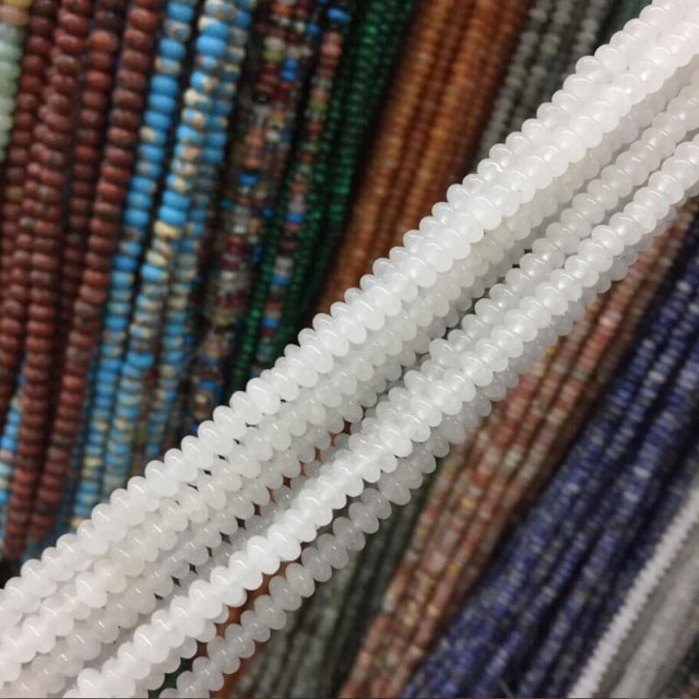 Nvzi 2 piezas de 2 * 4 mm de cuentas blancas separadas hechas a mano, accesorios de joyería de cuentas de ábaco, cuentas dispersas