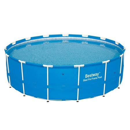 Bestway 12752 Steel Pro 15 Foot x 48 Inch Round Frame Above Ground Swimming (Best Way To Count Laps Swimming)