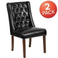 thumbnail image 3 of BizChair 2 Pk. Black LeatherSoft Tufted Parsons Chair with Side Panel Detail, 3 of 11
