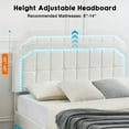 thumbnail image 3 of Floating Bed Frame Full Size with RGB Led Lights Headboard, Modern Queen Upholstered Platform with Adjustable Headboard, Stable Structure, No Box Spring Needed, Easy Assembly, 3 of 8