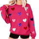 thumbnail image 3 of TaTaai Women's Oversized Crew Neck Heart Print Long-Sleeve Sweatshirt, Valentine's Day Thanksgiving Gift, Casual Fall Winter Spring Top Gift, 3 of 8