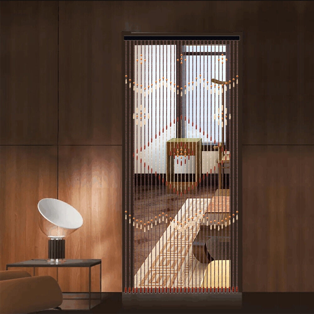 TOOL1SHOoo Wooden Bead String Door Curtain 31-Line Balcony Bedroom Door Porch Drape Divider