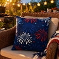 thumbnail image 5 of 4th of July Patriotic Throw Pillow Cover, 18x18 Inch Red White Blue Stars & Fireworks Design, Square Cushion Case for Sofa, Couch and Bed, 5 of 7