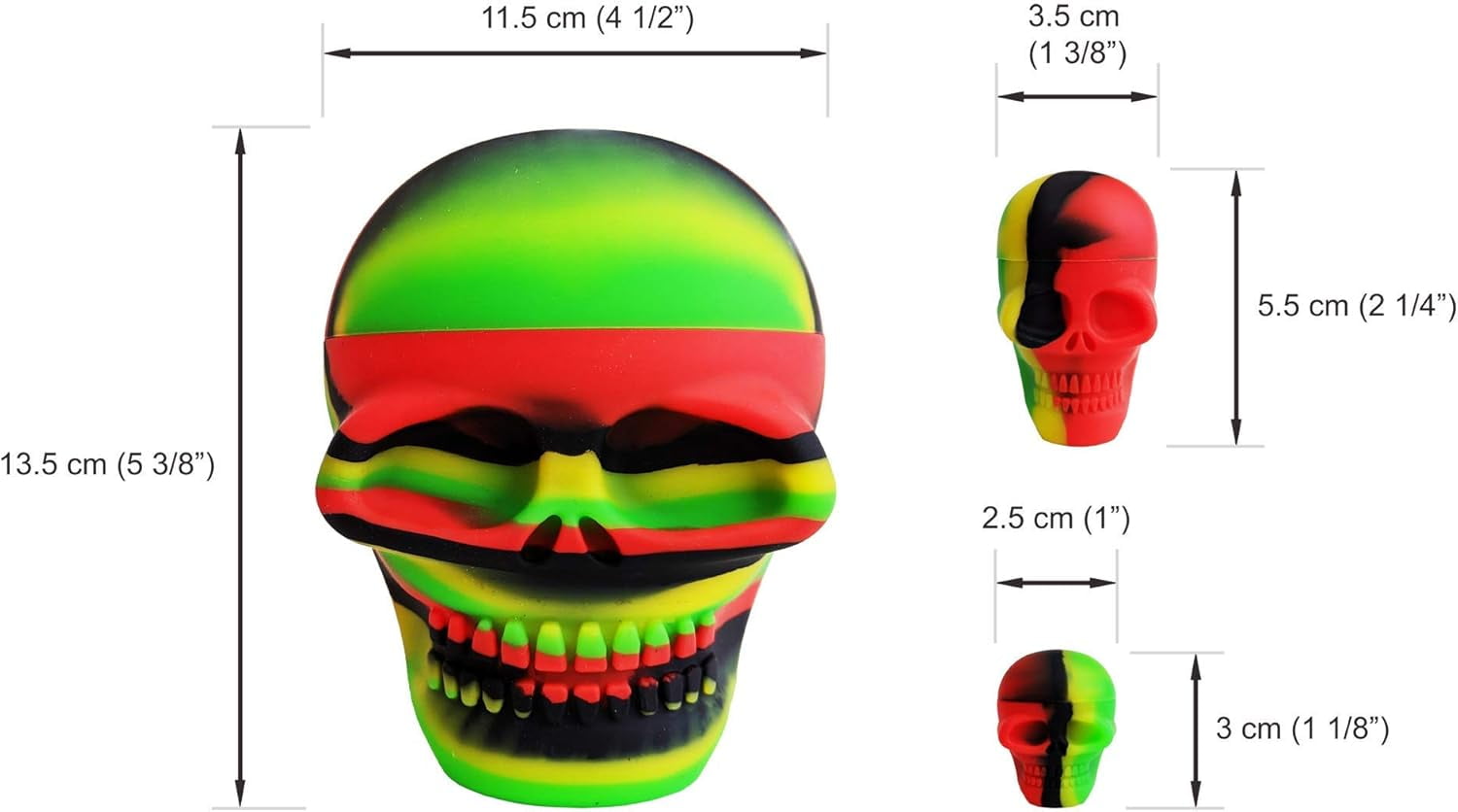 Silicone Skull Storage Containers Set, Non-Stick Reusable Silicone Jars for Small Item Organization, Durable Multi-Size Storage Set