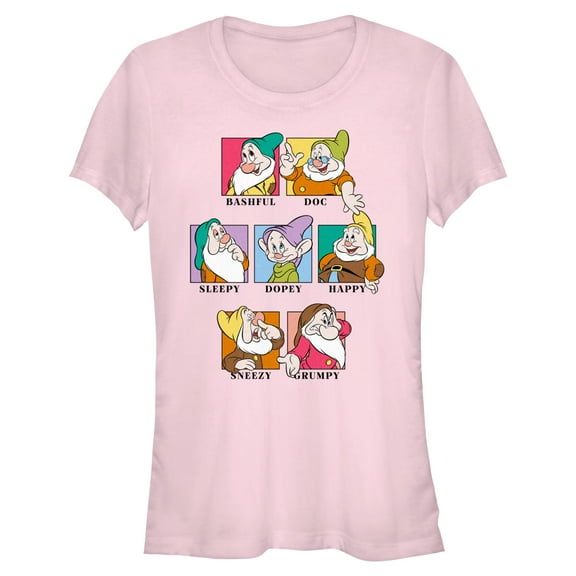 Juniors Snow White and the Seven Dwarfs Dwarf Squares T Shirt