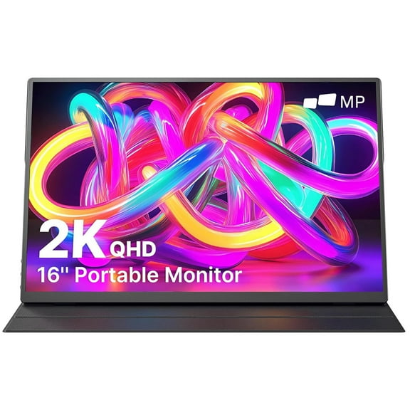 Mobile Pixels Fold 16" 2K LCD Integrated Speaker Portable Computer Monitor , Gray , 101-1010P02