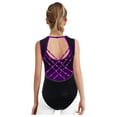 thumbnail image 5 of Sholeno Kids Girls Sparkly Gymnastics Leotard Sleeveless Crisscross Back Ballet Dance Bodysuit Shiny Activewear Purple 10, 5 of 6