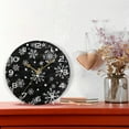 thumbnail image 6 of GZHJMY Black Snowflake Wall Clock, Silent Non Ticking Battery Operated Creative Decorative Round PVC Clock for Kitchen, Living Room, Bathroom, Home School Office Decor, 10 Inch, 6 of 7