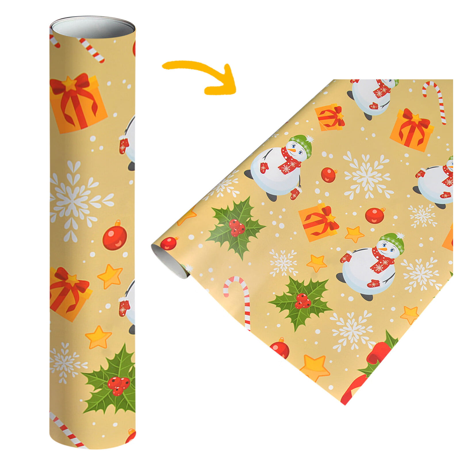 iOPQO Christmas Decorations Clearance Christmas Wrapping Paper 1Pcs (  70Cmx50Cm)Single-Sided Wrapping Paper Classic Santa Claus And Other  Patterns Christmas Decorations 