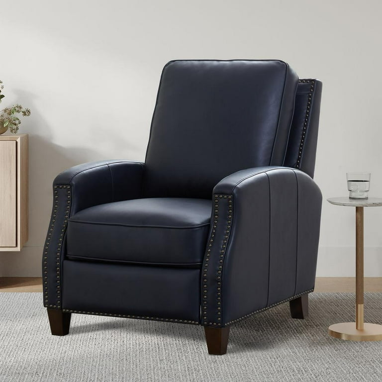 Comfort Pointe James Midnight Blue Faux Leather Push Back Recliner
