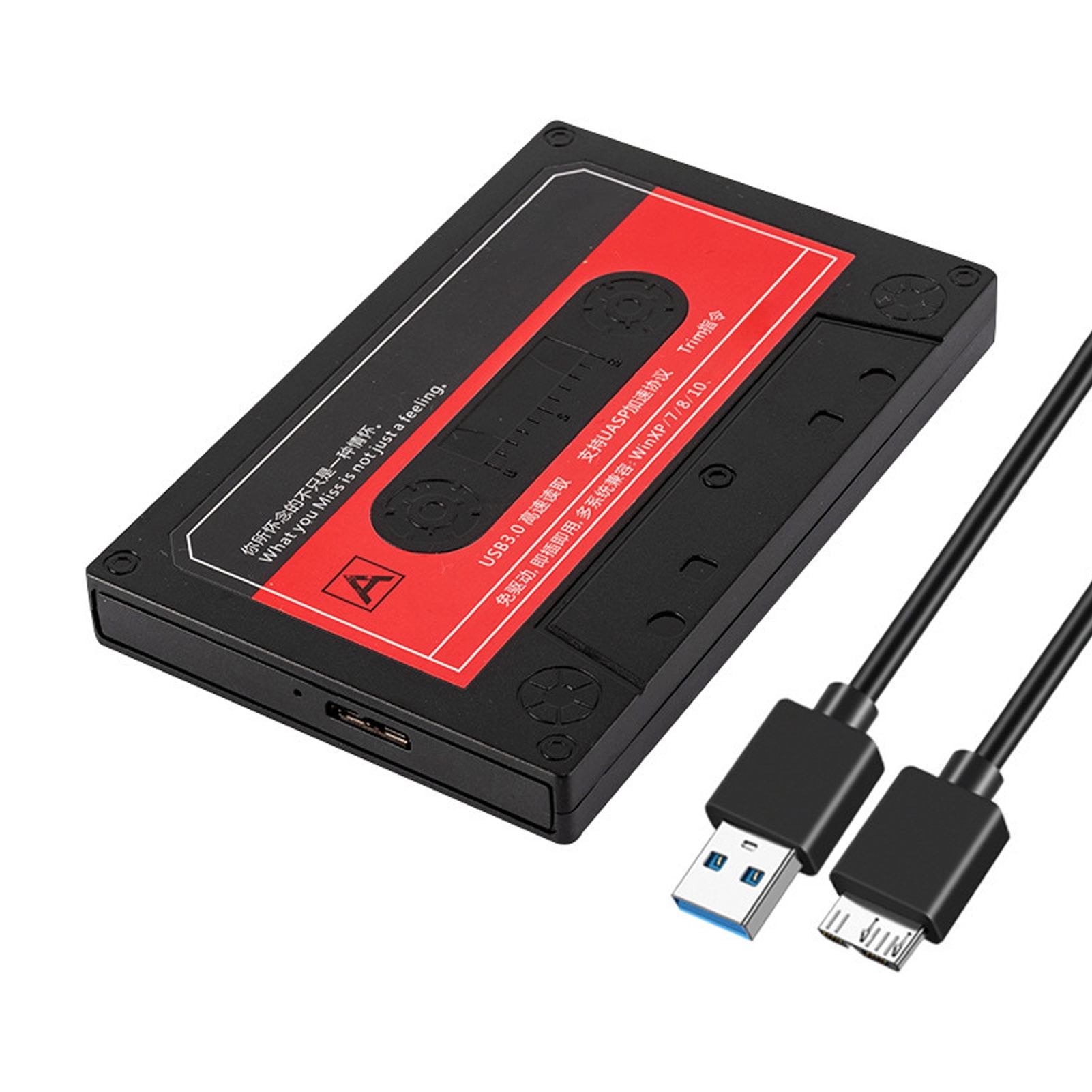 2.5 Inch  SSD Enclosure, 5Gbps Professional External Hard Drive Enclosure Aluminum Alloy  for 2.5 inch HDD