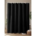 thumbnail image 4 of Solid Color Shower Curtain, Black Waterproof Shower Curtain Set with 12 Hooks Lightweight Washable Fabric Shower Curtains for Bathroom 72x78 Inches, 4 of 6