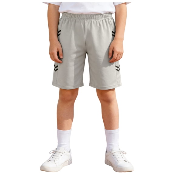 Ulanda Boy's Basketball Shorts Youth Boy's Active Athletic Performance Shorts with Pockets Knee Length Gym Shorts for Boys (Light Gray, 13-14 Years)