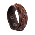 thumbnail image 5 of Milaget Two Layers Braided Leather Bracelets Bangle Twist Woven Snap Button Cuff Jewelry Coffee, 5 of 5
