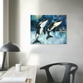 thumbnail image 4 of ARISTURING  Orca and Girl Canvas Print Watercolor Painting Killer Whale Wall Art Marine Life Poster Abstract Decor Artwork Framed for Bedroom Living Room Bathroom Decoration Ready to Hang, 4 of 6