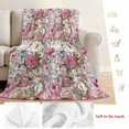 thumbnail image 5 of Light Pink Spring Floral Blanket Soft Cozy Warm Throw Blanket for Couch, Plush Fuzzy Flannel Fleece Blankets for Sofa, Vintage Summer Botanical Bed Blankets Lightweight Gifts for Women, 40"x50", 5 of 9