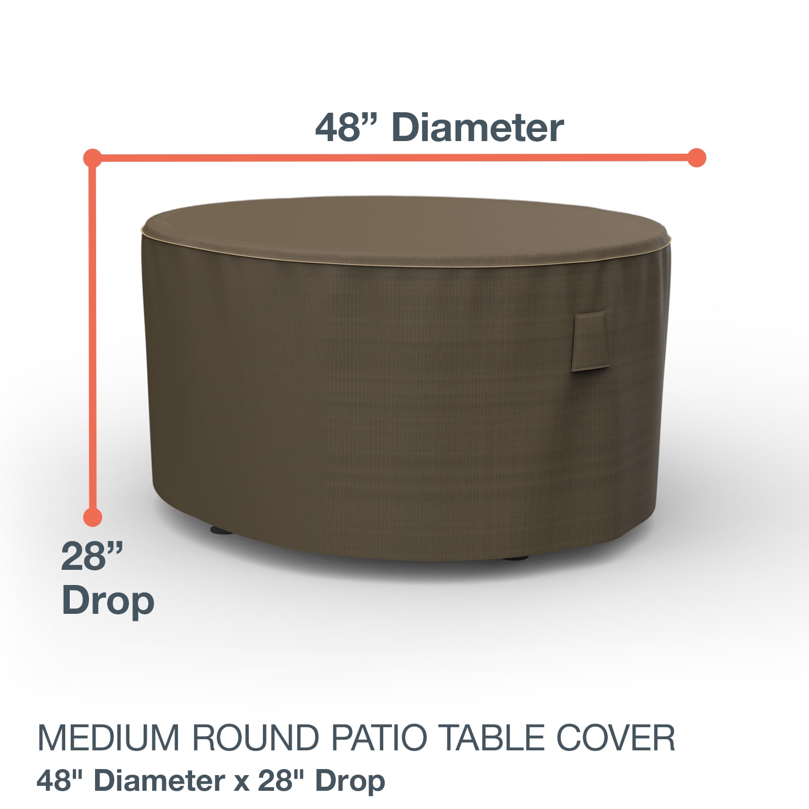 Budge Medium Black and Tan Patio Round Table Cover, StormBlock™ Hillside