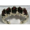 thumbnail image 2 of LBG British Made 9k White Gold Natural Garnet Womens Eternity Ring - 33 size options - Size 12, 2 of 6