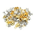 thumbnail image 3 of Bead Caps, 100 Pcs Bead Cap Bail Pendant Stainless Steel Ornament Caps with Loop for Jewelry Making, Gold Silver, 3 of 5