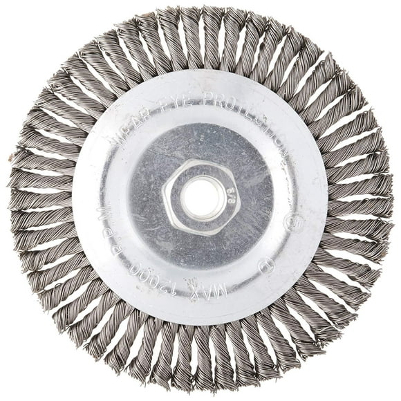 Mercer Industries 186031B Premium Stringer Bead Wire Wheel, 6" x 3/16" x 5/8"-11, For Angle Grinders,Tempered Steel