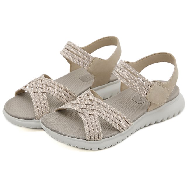Sandalias deportivas Sandalias planas Zapatos para caminar con punta abierta Sandalias de cuña baja para mujer