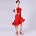 thumbnail image 4 of Vestido de baile latino con borlas Sunnimix rojo L, 4 of 8