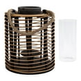 thumbnail image 2 of Truu Design, Cylindrical Rattan and Wooden Lantern, 2 of 4