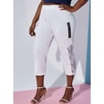 thumbnail image 1 of Tallas grandes O Anillo Pantalón de encaje de encaje Leggings de cultivos Rosegal Leggings de talla grande, 1 of 5