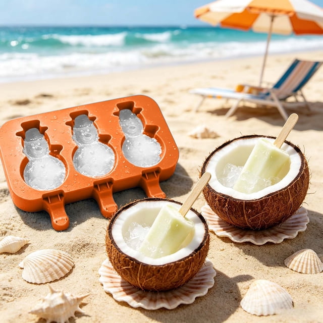 Ainf Cute Silicone Ice Homemade Popsicle Maker Easy Release Snowman Ice Maker