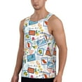 thumbnail image 2 of Gukieu Stamp Print Men's Quick Dry Fitness Vest, Round Neck Sleeveless Fitness Bodybuilding Top-XX-Large, 2 of 7
